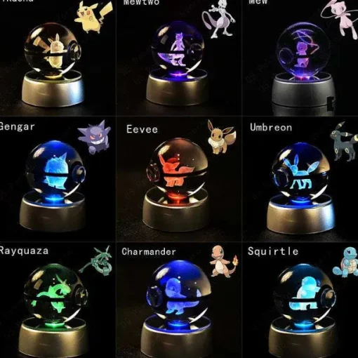 Pkm.store Sonstiges Merchandise-Pokemon 3D Krystal Ball Pikachu Gengar Mew Mewtwo Etc.