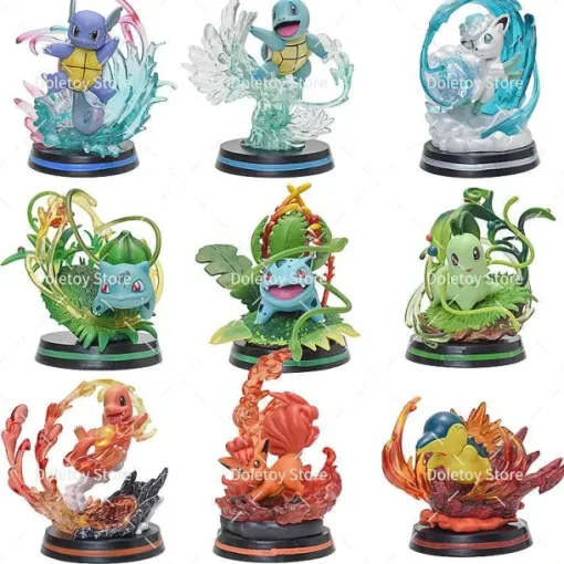 Pkm.store Pokemon Figuren-Pokemon Dekorative Sammelfiguren Charmander Squirtle Bulbasaur Chikorita Ivysaur Cyndaquil Vulpix