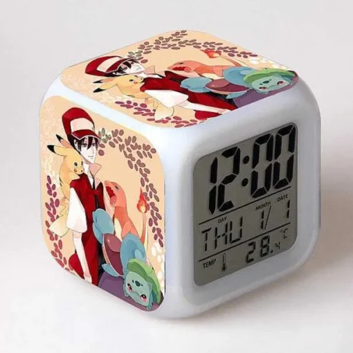 Pkm.store Uhren Und Wecker-Pokemon Digital Wecker / Uhr - 7 Farben (19 Verschiedene Motive)