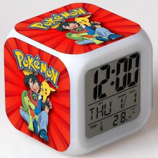 Pkm.store Uhren Und Wecker-Pokemon Digital Wecker / Uhr - 7 Farben (19 Verschiedene Motive)