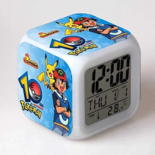 Pkm.store Uhren Und Wecker-Pokemon Digital Wecker / Uhr - 7 Farben (19 Verschiedene Motive)