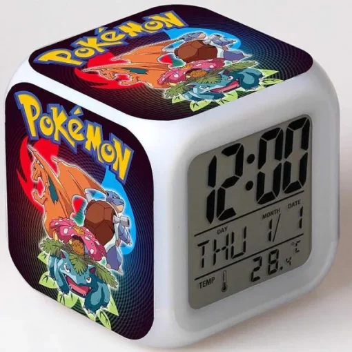Pkm.store Uhren Und Wecker-Pokemon Digital Wecker / Uhr - 7 Farben (19 Verschiedene Motive)