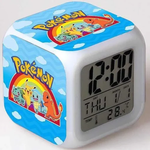 Pkm.store Uhren Und Wecker-Pokemon Digital Wecker / Uhr - 7 Farben (19 Verschiedene Motive)