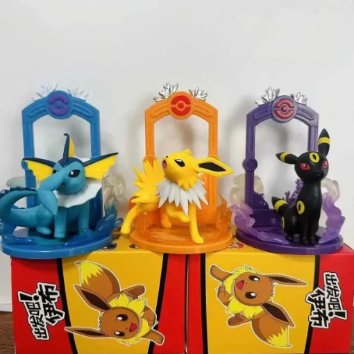 Pkm.store Pokemon Figuren-Pokemon Eeveelution Figuren Set (9 Stk.) Evoli, Sylveon Espeon Glaceon Leafeon Etc.