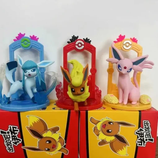 Pkm.store Pokemon Figuren-Pokemon Eeveelution Figuren Set (9 Stk.) Evoli, Sylveon Espeon Glaceon Leafeon Etc.