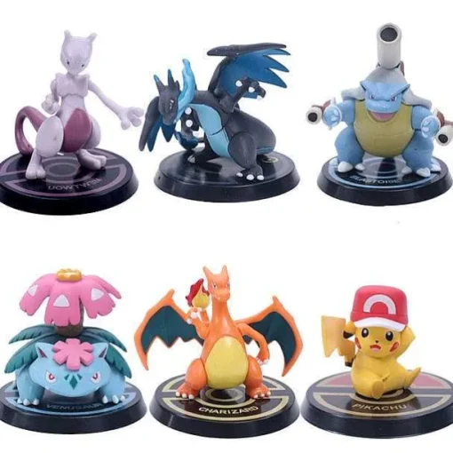 Pkm.store Pokemon Figuren-Pokemon 6Er Figuren Set Pikachu Mewtwo Charizard Venusaur Blastoise