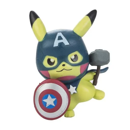 Pkm.store Pokemon Figuren-Pokemon Figuren - Pikachu Cosplay Als Captain America Iron Man Hulk Thanos Ant Man Thor (Ca. 10Cm)