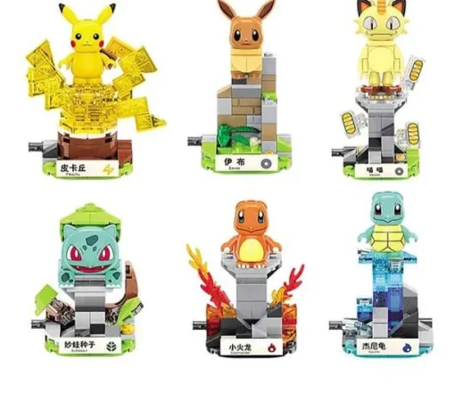 Pkm.store Pokemon Bausteine-Pokemon Figuren Als Baustein Set - Verschiedene Motive Zur Wahl