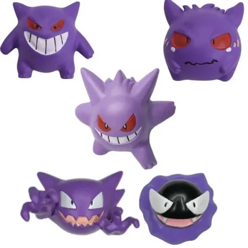 Pkm.store Pokemon Figuren-Pokemon Figuren Geist Typ - Gengar, Nebulak, Haunter, Zwirrlicht, Traunfugil Ca. 4Cm