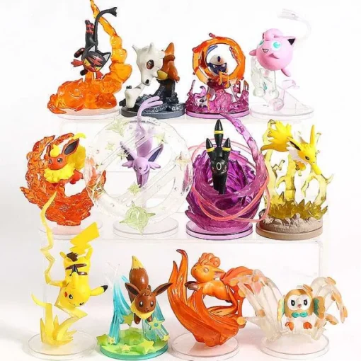Pkm.store Pokemon Figuren-Pokemon Flareon Jolteon Umbreon Eevee Vulpix Rowlet Jigglypuff Cubone Litten Espeon Absol Sammel Figuren