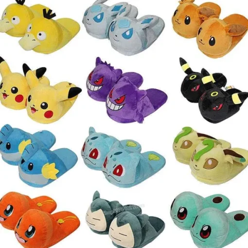 Pkm.store Herbst & Winter-Pokemon Flauschige Plusch Hausschuhe