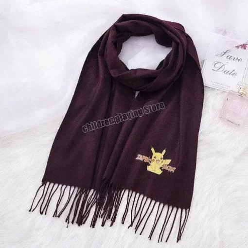 Pkm.store Herbst & Winter-Pokemon Flauschiger Kinder Schal In Verschiedenen Farben