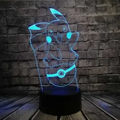 Pkm.store Sonstiges Merchandise-Pokemon Go 3D Led Lampe Mit Farbwechsel (Nachtlicht, Tischlampe)