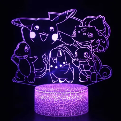 Pkm.store Sonstiges Merchandise-Pokemon Go 3D Led Lampe Mit Farbwechsel (Nachtlicht, Tischlampe)