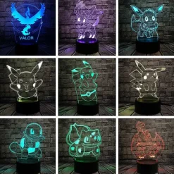 Pkm.store Sonstiges Merchandise-Pokemon Go 3D Led Lampe Mit Farbwechsel (Nachtlicht, Tischlampe)