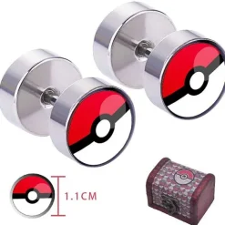 Pkm.store Pokemon Schmuck-Pokemon Go Pokeball Ohrstecker - Ohrringe Mit Geschenktruhe