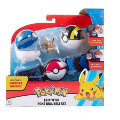 Pkm.store Pokemon Spielzeug-Pokemon Gurtelclip 'N' Carry Pokeball Evoli Eevee