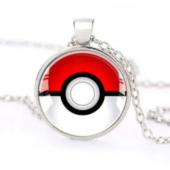 Pkm.store Pokemon Schmuck-Pokemon Halskette Mit Pokeball-Anhanger