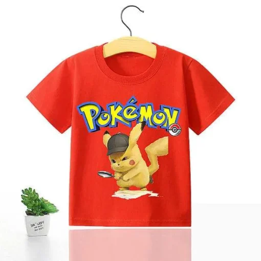 Pkm.store Sommer-Pokemon Kinder Pikachu T-Shirt Fur Den Sommer Viele Motive
