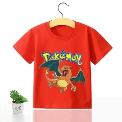 Pkm.store Sommer-Pokemon Kinder Pikachu T-Shirt Fur Den Sommer Viele Motive