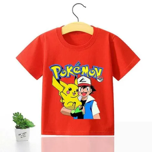 Pkm.store Sommer-Pokemon Kinder Pikachu T-Shirt Fur Den Sommer Viele Motive
