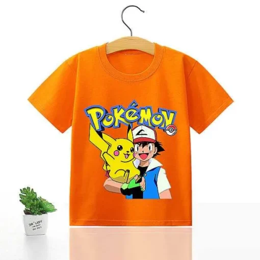 Pkm.store Sommer-Pokemon Kinder Pikachu T-Shirt Fur Den Sommer Viele Motive