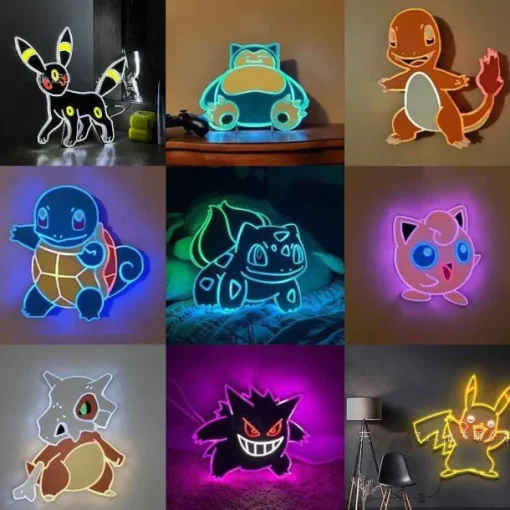 Pkm.store Pokemon Lampen & Nachtlichter-Pokemon Led Neonlicht Wandlampe