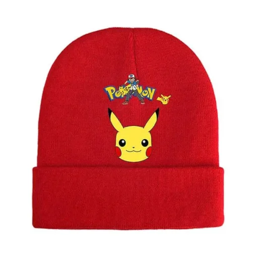 Pkm.store Herbst & Winter-Pokemon Mützen Im Roten Winter Look - Viele Motive