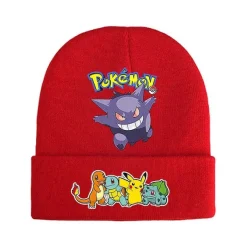 Pkm.store Herbst & Winter-Pokemon Mützen Im Roten Winter Look - Viele Motive