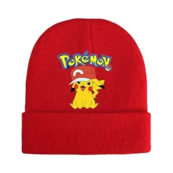 Pkm.store Herbst & Winter-Pokemon Mützen Im Roten Winter Look - Viele Motive