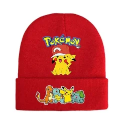 Pkm.store Herbst & Winter-Pokemon Mützen Im Roten Winter Look - Viele Motive