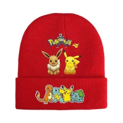 Pkm.store Herbst & Winter-Pokemon Mützen Im Roten Winter Look - Viele Motive