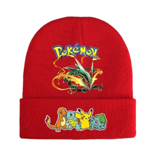 Pkm.store Herbst & Winter-Pokemon Mützen Im Roten Winter Look - Viele Motive