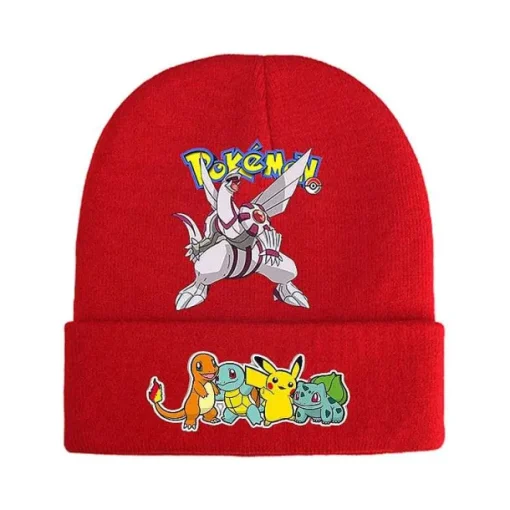 Pkm.store Herbst & Winter-Pokemon Mützen Im Roten Winter Look - Viele Motive
