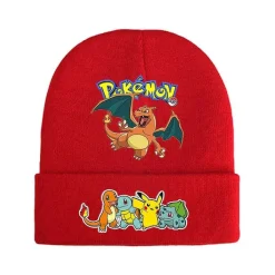 Pkm.store Herbst & Winter-Pokemon Mützen Im Roten Winter Look - Viele Motive