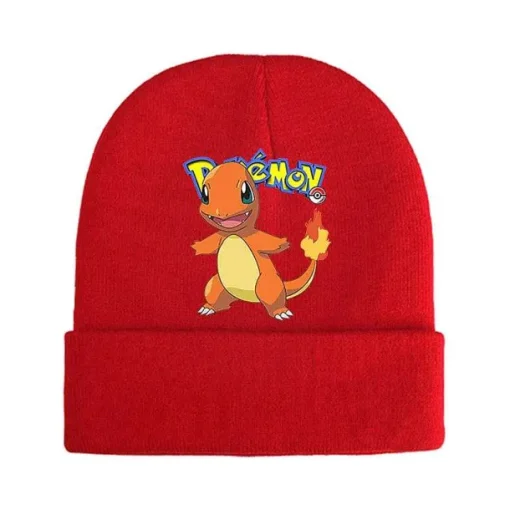 Pkm.store Herbst & Winter-Pokemon Mützen Im Roten Winter Look - Viele Motive