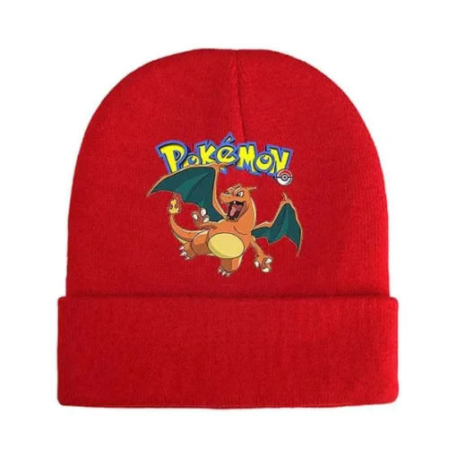 Pkm.store Herbst & Winter-Pokemon Mützen Im Roten Winter Look - Viele Motive