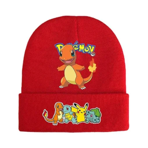 Pkm.store Herbst & Winter-Pokemon Mützen Im Roten Winter Look - Viele Motive