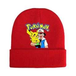Pkm.store Herbst & Winter-Pokemon Mützen Im Roten Winter Look - Viele Motive