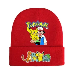 Pkm.store Herbst & Winter-Pokemon Mützen Im Roten Winter Look - Viele Motive