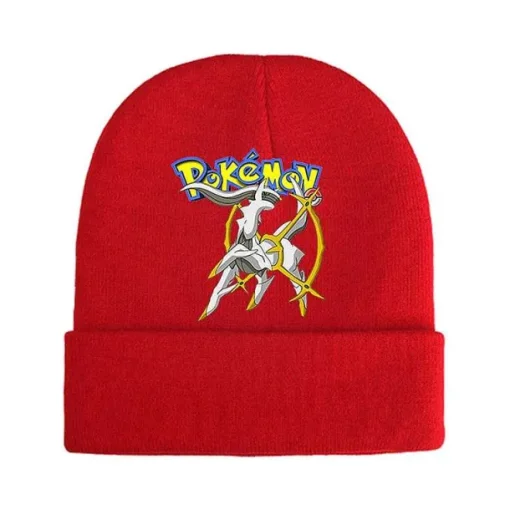 Pkm.store Herbst & Winter-Pokemon Mützen Im Roten Winter Look - Viele Motive