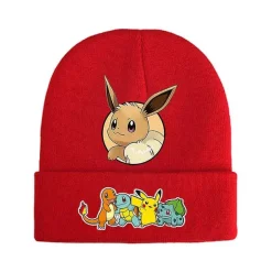 Pkm.store Herbst & Winter-Pokemon Mützen Im Roten Winter Look - Viele Motive