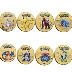 Pkm.store Sonstiges Merchandise-Pokemon Munzen Mit Verschiedenen Pokemon Mewtu, Quajutsu, Pikachu Mew, Genesect U. A.
