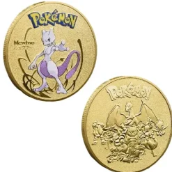 Pkm.store Sonstiges Merchandise-Pokemon Munzen Mit Verschiedenen Pokemon Mewtu, Quajutsu, Pikachu Mew, Genesect U. A.