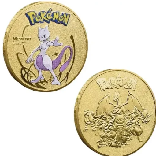 Pkm.store Sonstiges Merchandise-Pokemon Munzen Mit Verschiedenen Pokemon Mewtu, Quajutsu, Pikachu Mew, Genesect U. A.