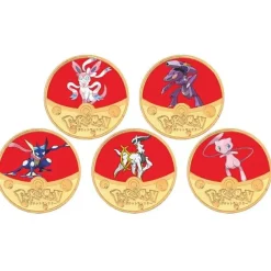 Pkm.store Sonstiges Merchandise-Pokemon Munzen Mit Verschiedenen Pokemon Mewtu, Quajutsu, Pikachu Mew, Genesect U. A.