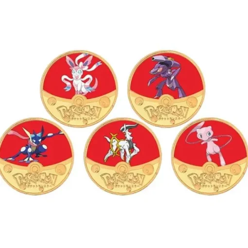 Pkm.store Sonstiges Merchandise-Pokemon Munzen Mit Verschiedenen Pokemon Mewtu, Quajutsu, Pikachu Mew, Genesect U. A.