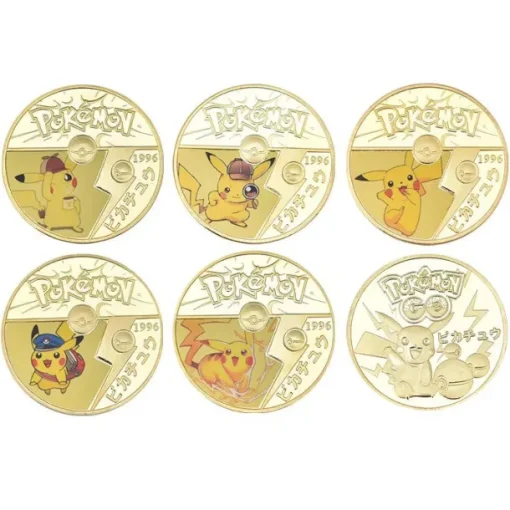 Pkm.store Sonstiges Merchandise-Pokemon Munzen Mit Verschiedenen Pokemon Mewtu, Quajutsu, Pikachu Mew, Genesect U. A.