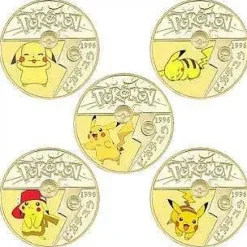 Pkm.store Sonstiges Merchandise-Pokemon Munzen Mit Verschiedenen Pokemon Mewtu, Quajutsu, Pikachu Mew, Genesect U. A.