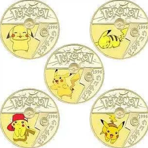 Pkm.store Sonstiges Merchandise-Pokemon Munzen Mit Verschiedenen Pokemon Mewtu, Quajutsu, Pikachu Mew, Genesect U. A.